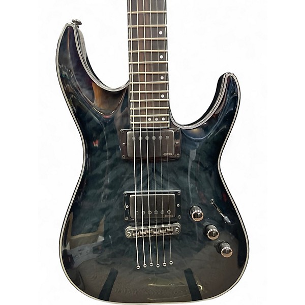Used Schecter Guitar Research Hellraiser C1 Hybrid Trans Black Solid Body Electric Guitar