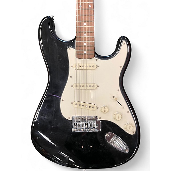 Used Johnson Double Cut Black Solid Body Electric Guitar