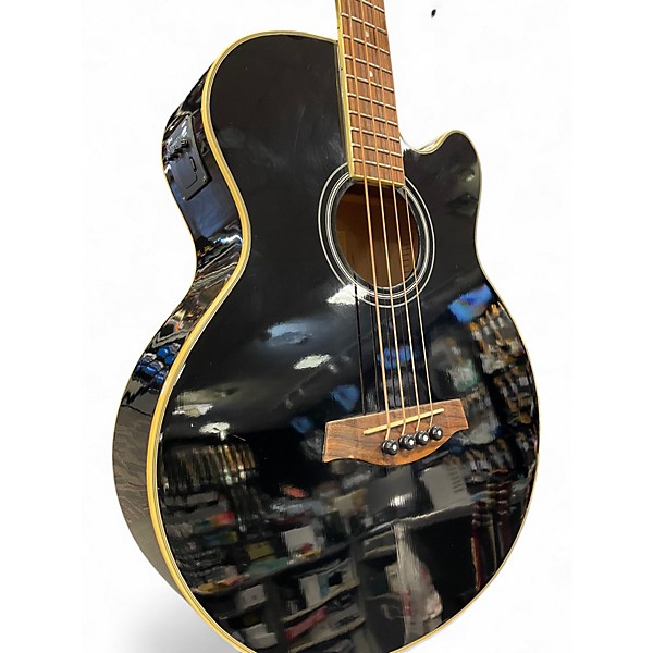 Used Ibanez AEB5E Black Acoustic Bass Guitar