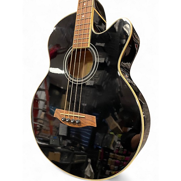 Used Ibanez AEB5E Black Acoustic Bass Guitar