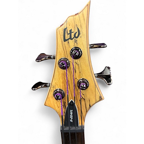 Used ESP LTD B204 Fretless Spalted Maple Electric Bass Guitar