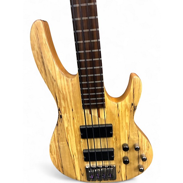 Used ESP LTD B204 Fretless Spalted Maple Electric Bass Guitar