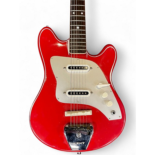 Vintage 1960s Kent Polaris III Red Solid Body Electric Guitar