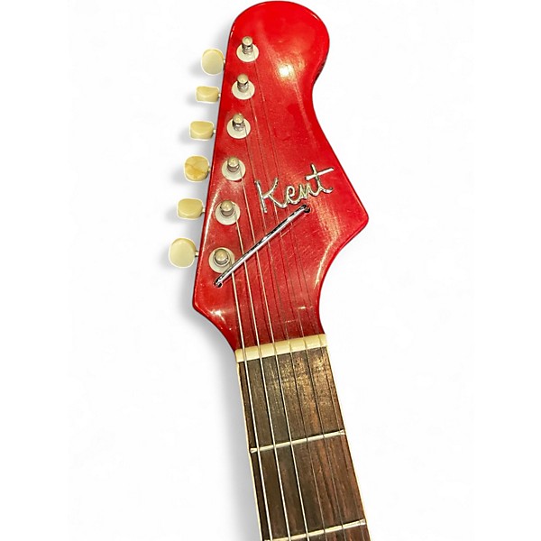 Vintage 1960s Kent Polaris III Red Solid Body Electric Guitar