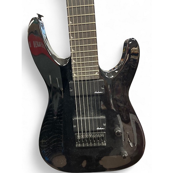Used Jackson JS22-7 Dinky 7 String dka Black Solid Body Electric Guitar