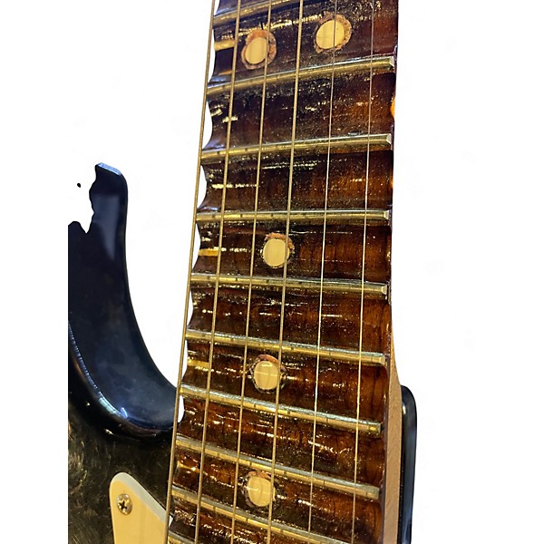 Used Yamaha EG112 Scalloped FingerBoard Black and White Solid Body Electric Guitar