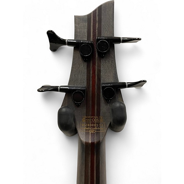 Used Schecter Guitar Research SLS Elite 4 Evil Twin Satin Black Electric Bass Guitar