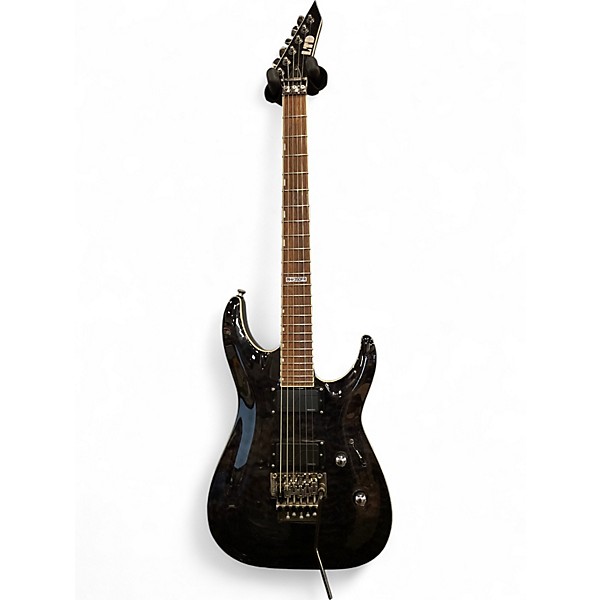 Used ESP LTD MH350FR Trans Black Solid Body Electric Guitar