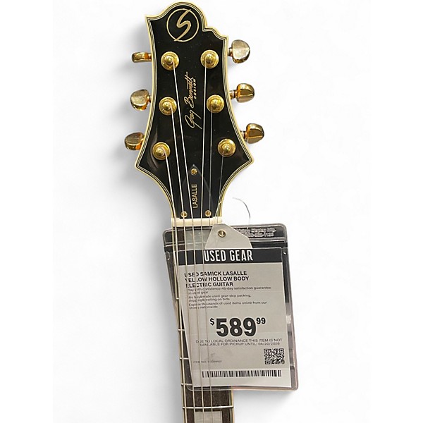 Used Samick Lasalle  Yellow Hollow Body Electric Guitar