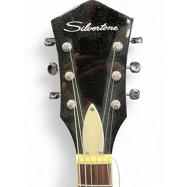 Used Silvertone 1423 Jupiter reissue  Black and Gold Solid Body Electric Guitar