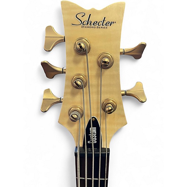 Used Schecter Guitar Research Stiletto Custom 5 String Natural Electric Bass Guitar