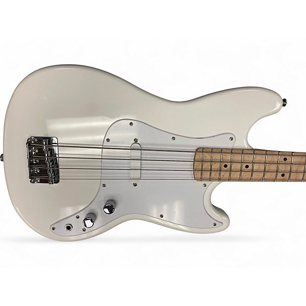 Used Squier Bronco Olympic White Electric Bass Guitar