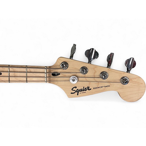 Used Squier Bronco Olympic White Electric Bass Guitar