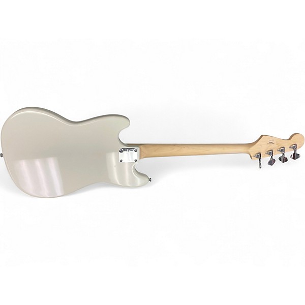 Used Squier Bronco Olympic White Electric Bass Guitar