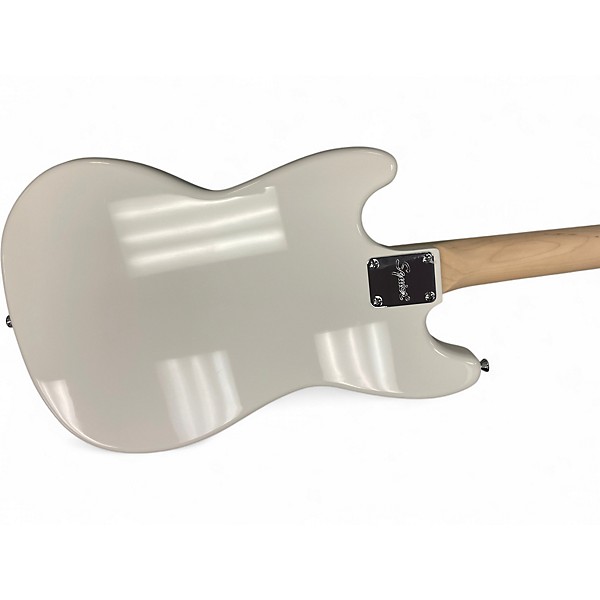 Used Squier Bronco Olympic White Electric Bass Guitar