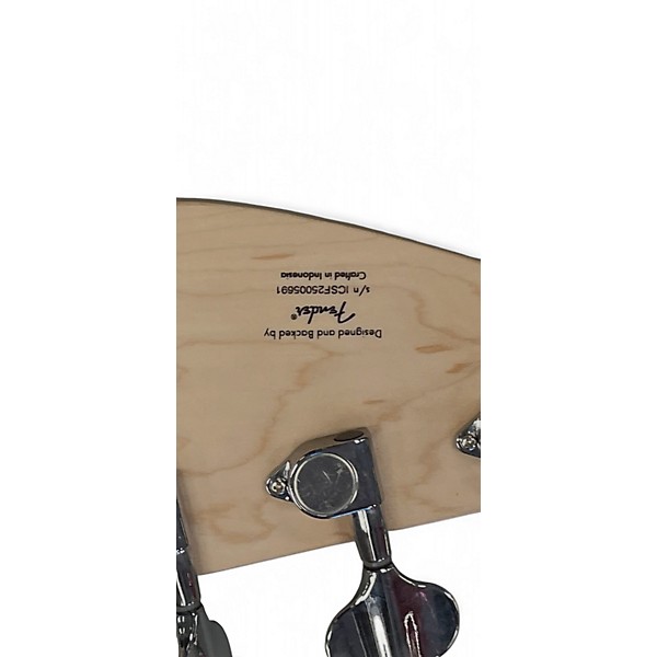 Used Squier Bronco Olympic White Electric Bass Guitar