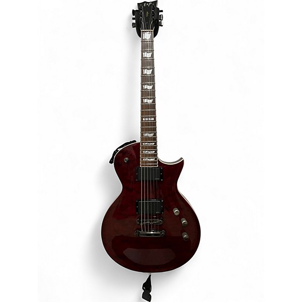Used ESP Original Eclipse CTM Trans Crimson Red Solid Body Electric Guitar