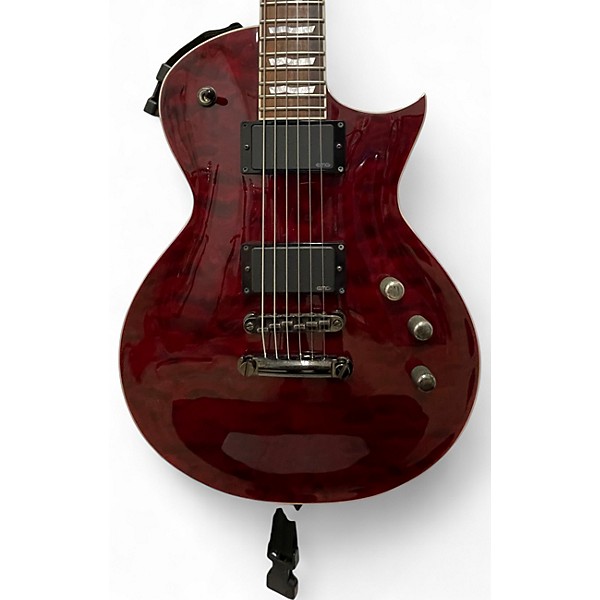 Used ESP Original Eclipse CTM Trans Crimson Red Solid Body Electric Guitar