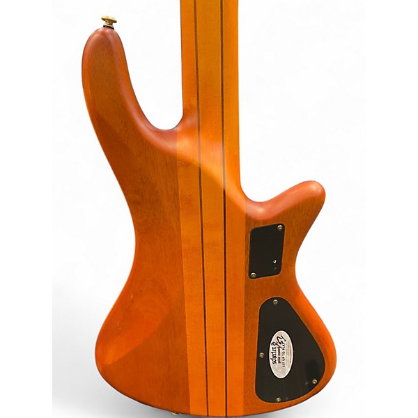 Used Schecter Guitar Research Stiletto Studio 5 String Left Handed Satin Honey Electric Bass Guitar
