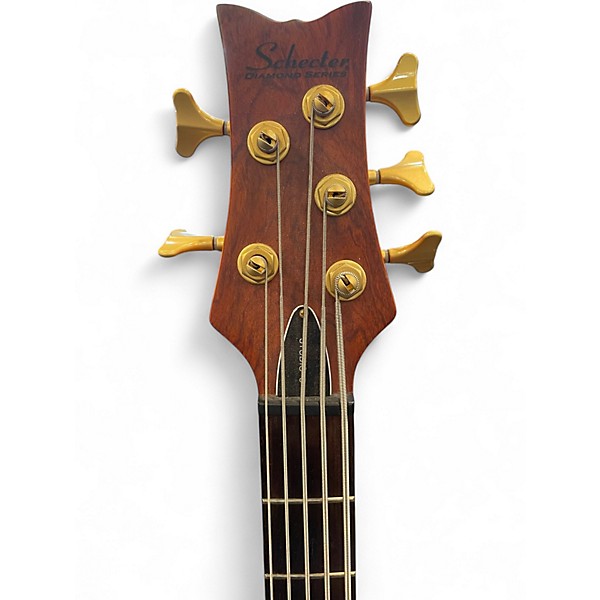 Used Schecter Guitar Research Stiletto Studio 5 String Left Handed Satin Honey Electric Bass Guitar