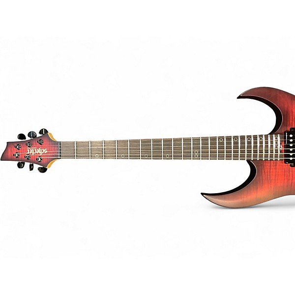 Used Schecter Guitar Research sunset extreme Trans Red Solid Body Electric Guitar