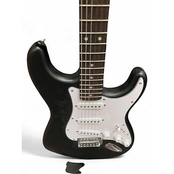 Used Squier Stratocaster Black Solid Body Electric Guitar