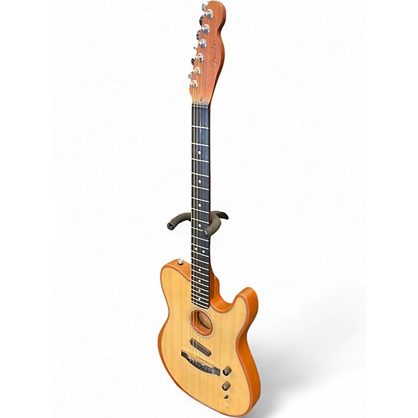 Used Fender American Acoustasonic Telecaster Natural Acoustic Electric Guitar