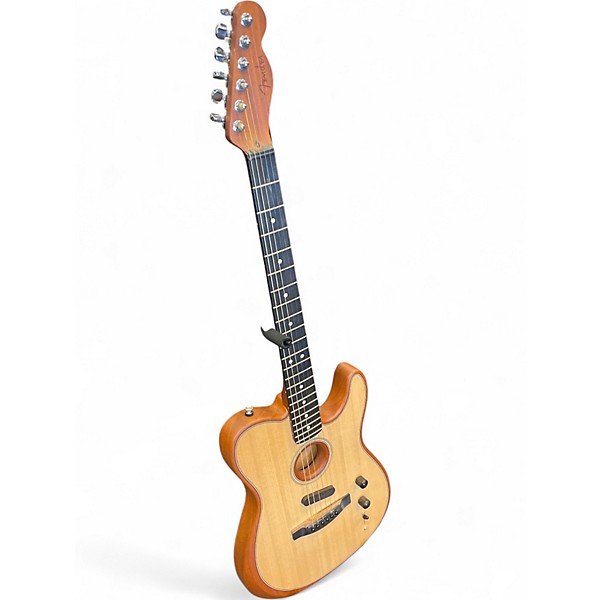 Used Fender American Acoustasonic Telecaster Natural Acoustic Electric Guitar
