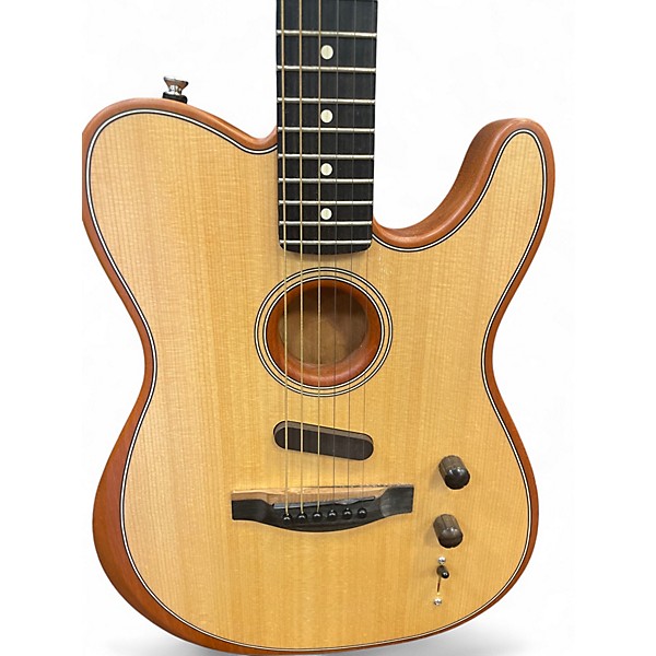 Used Fender American Acoustasonic Telecaster Natural Acoustic Electric Guitar