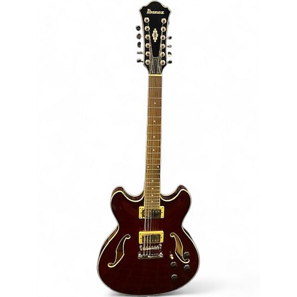 Used Ibanez AS7312 12 String Artcore Wine Red Hollow Body Electric Guitar