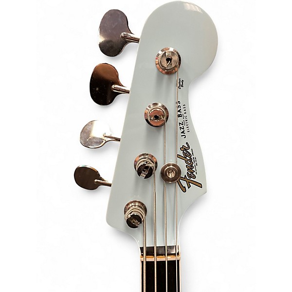 Used Fender Gold Foil Jazz Bass Sonic Blue Electric Bass Guitar