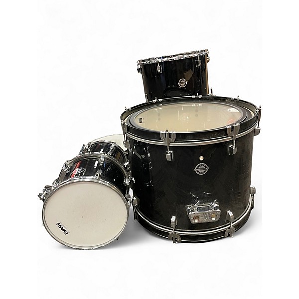 Used Ludwig 5 Piece ACCENT BLACK SPARKLE Drum Kit