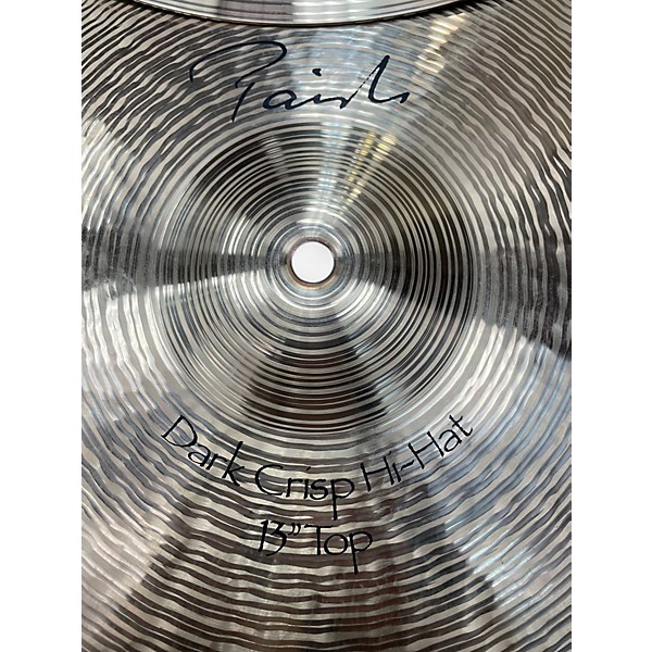Used Paiste 13in Signature Dark Crisp Hi Hat Pair Cymbal