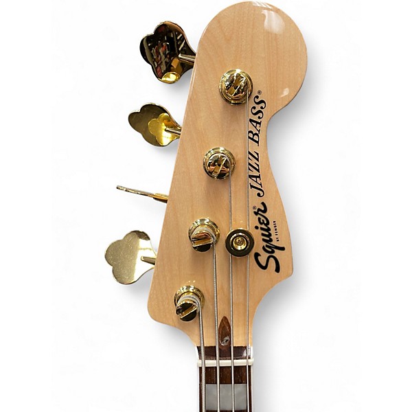 Used Squier 40TH ANNIVERSARY JAZZ BASS GOLD EDITION Olympic White Electric Bass Guitar
