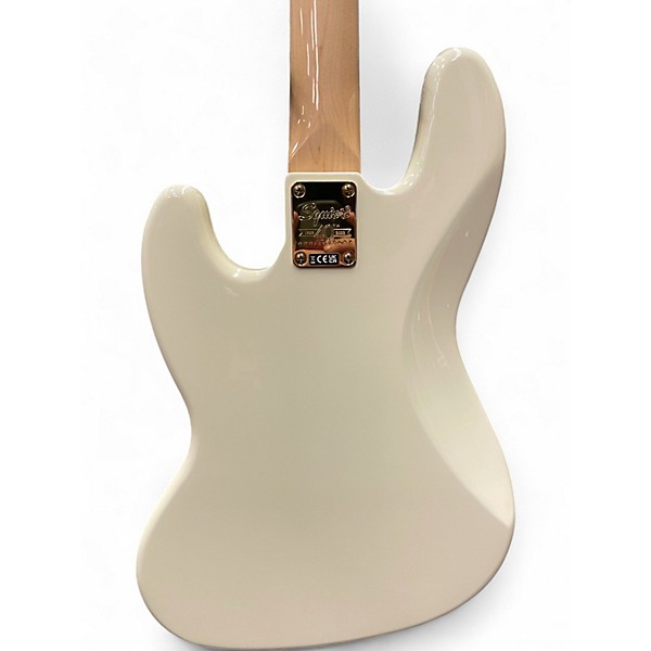 Used Squier 40TH ANNIVERSARY JAZZ BASS GOLD EDITION Olympic White Electric Bass Guitar