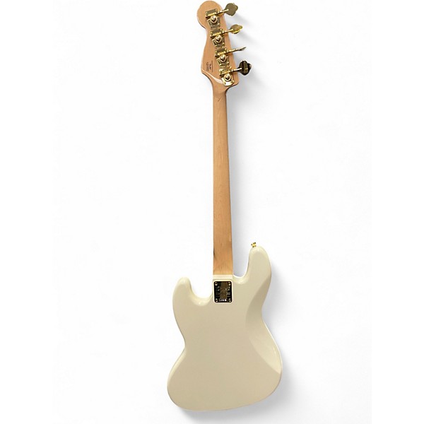 Used Squier 40TH ANNIVERSARY JAZZ BASS GOLD EDITION Olympic White Electric Bass Guitar