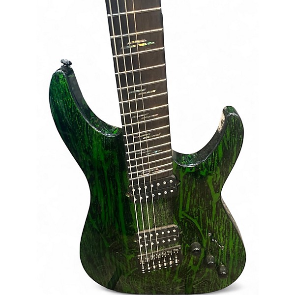 Used Schecter Guitar Research SILVER MOUNTAIN C7 TOXIC VENOM Solid Body Electric Guitar
