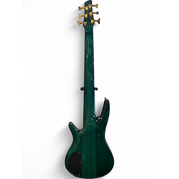 Used Ibanez SR1206E 6 String Turquoise Electric Bass Guitar