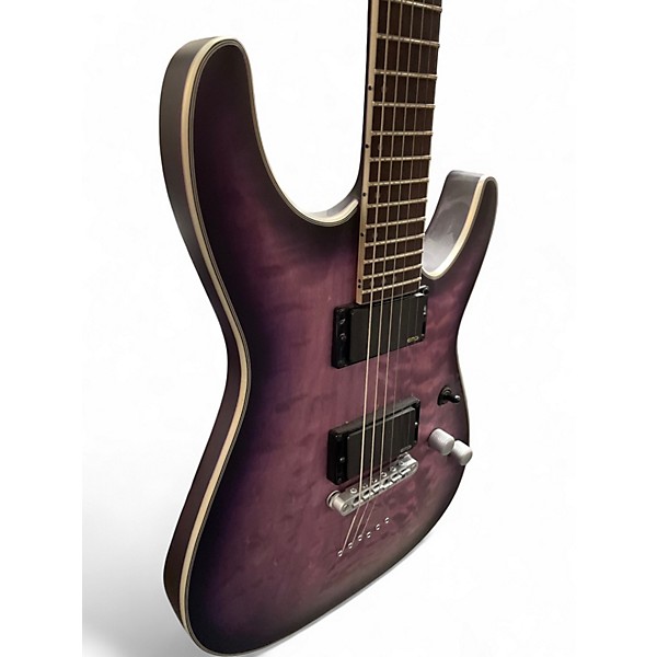 Used 2023 Schecter Guitar Research C1 Platinum Satin Purple Burst Solid Body Electric Guitar