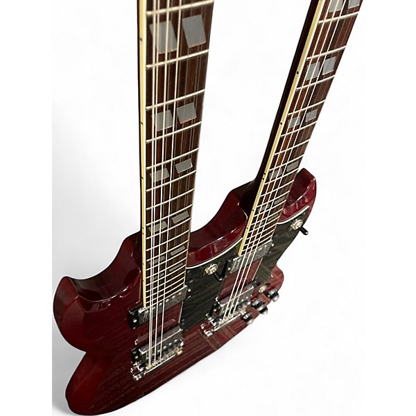 Used Cortez DBL NECK Cherry Solid Body Electric Guitar