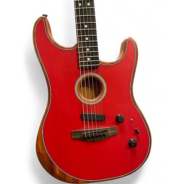 Used 2022 Fender American Acoustasonic Stratocaster Dakota Red Acoustic Electric Guitar