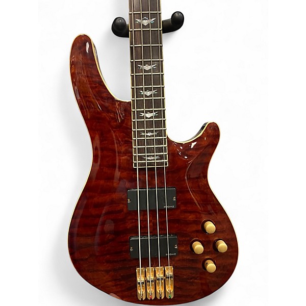 Used Schecter Guitar Research C4 4 String Amber Electric Bass Guitar