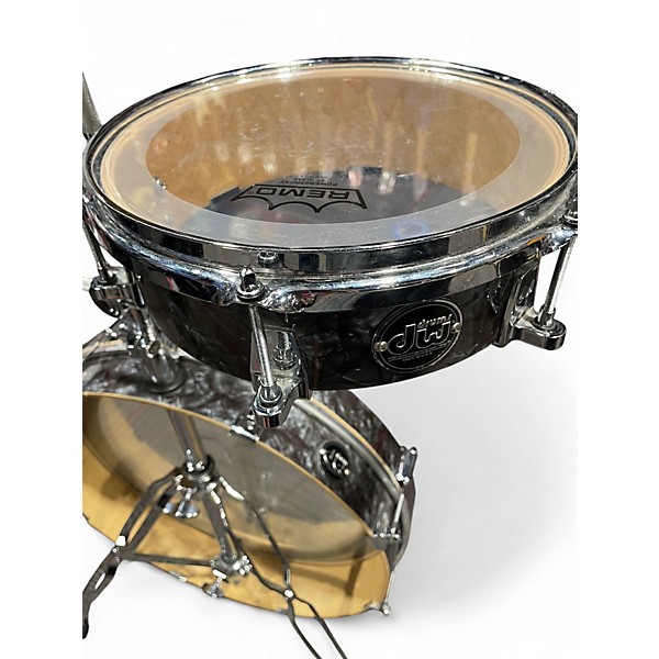 Used DW 3 Piece Performance Series Black and Silver Drum Kit