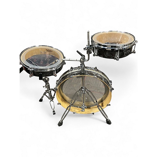 Used DW 3 Piece Performance Series Black and Silver Drum Kit