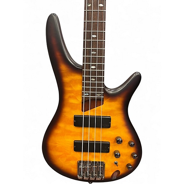 Used Ibanez SR500QM Tobacco Burst Electric Bass Guitar
