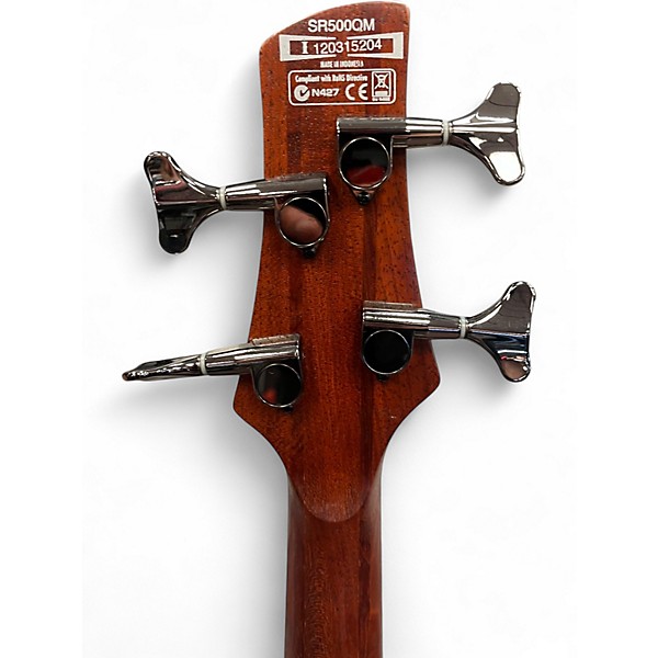 Used Ibanez SR500QM Tobacco Burst Electric Bass Guitar