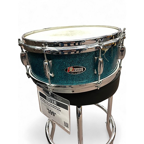 Used Pearl 14X5.5 1974 Snare 14 x 5.5 Japanese Blue Sparkle Drum