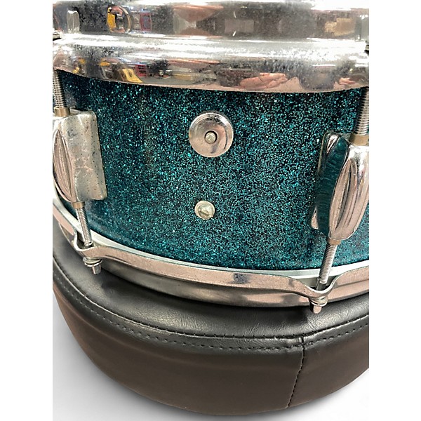 Used Pearl 14X5.5 1974 Snare 14 x 5.5 Japanese Blue Sparkle Drum