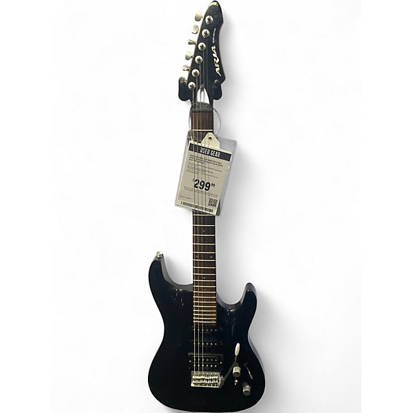 Used Aria MAC-STD-MBK Pro II MAC Series Basswood Black Solid Body Electric Guitar