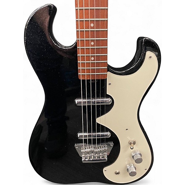 Used Silvertone 1449 reissue black sparkle Solid Body Electric Guitar
